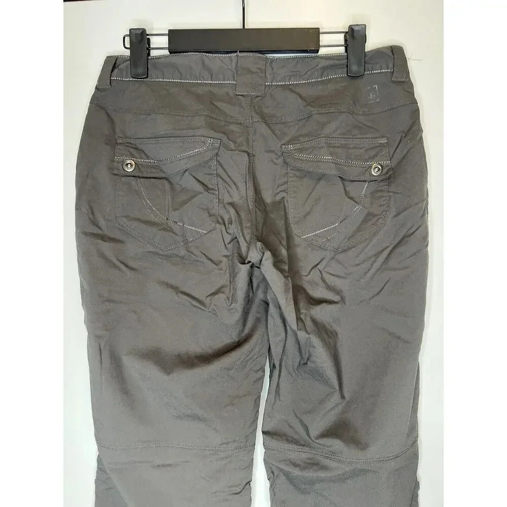 Rei Womens Gray Straight Leg Hiking Pants Size 6 Petite Outdoor Roll Up Cargo - Picture 4 of 6